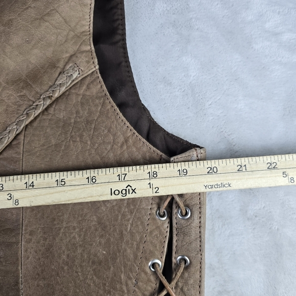 Big B’s Leather South Dakota Leather Motorcycle Vest with Side Laces Sz XL - Picture 5 of 6